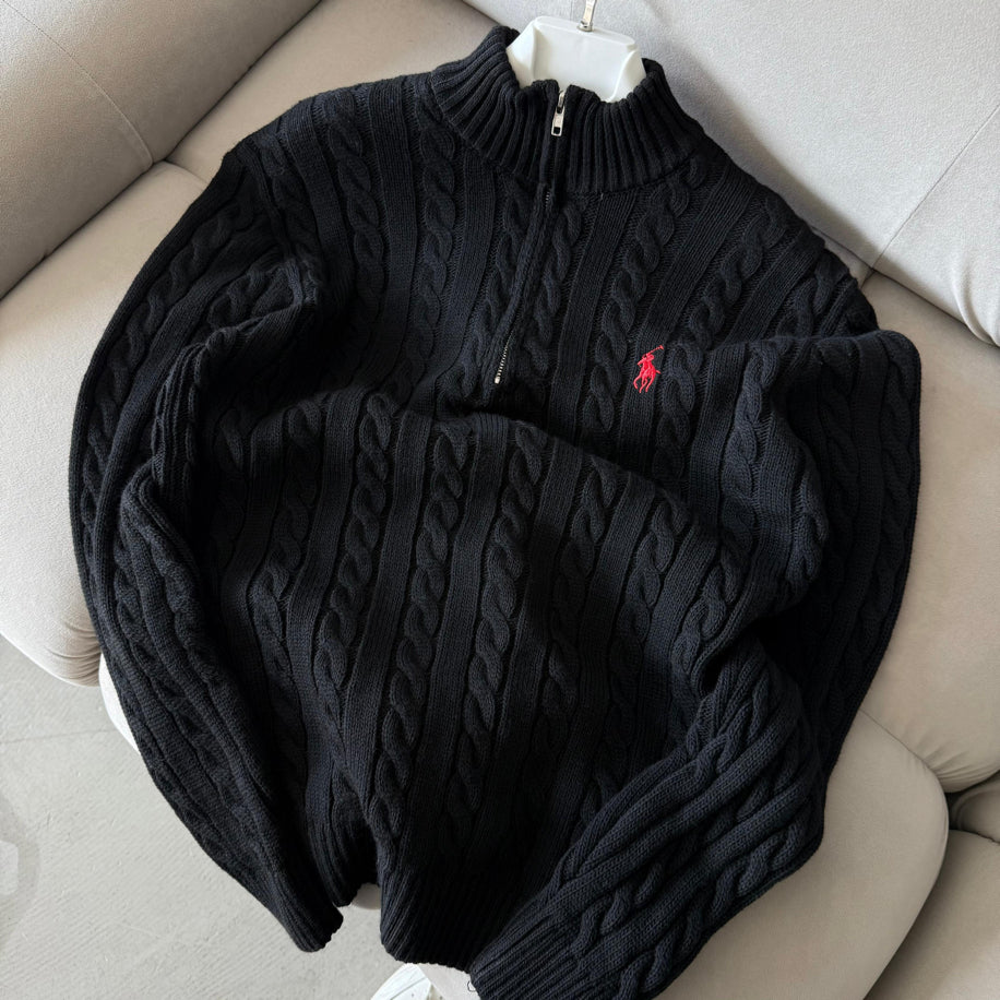 Polo Fermuarlı siyah